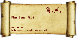 Mentes Ali névjegykártya